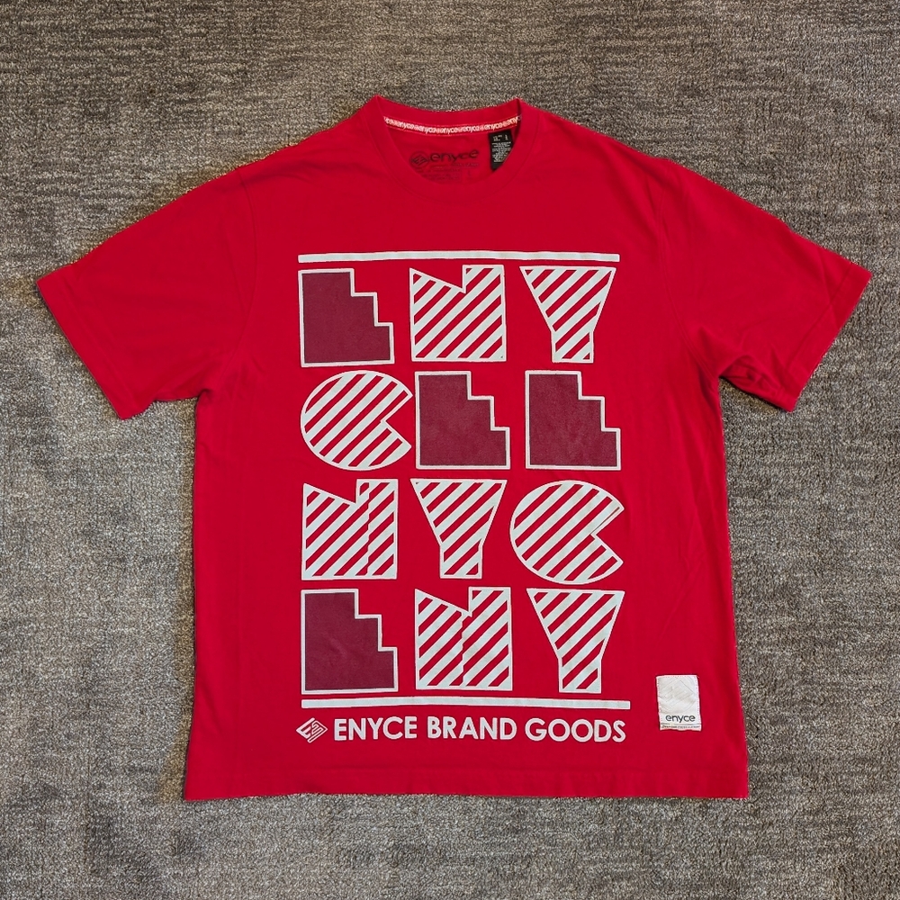 Enyce Premium Classic Cut Large Logo Red Tee - Large